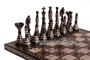 Brass and Metal Handcrafted Chess Board Game Set
