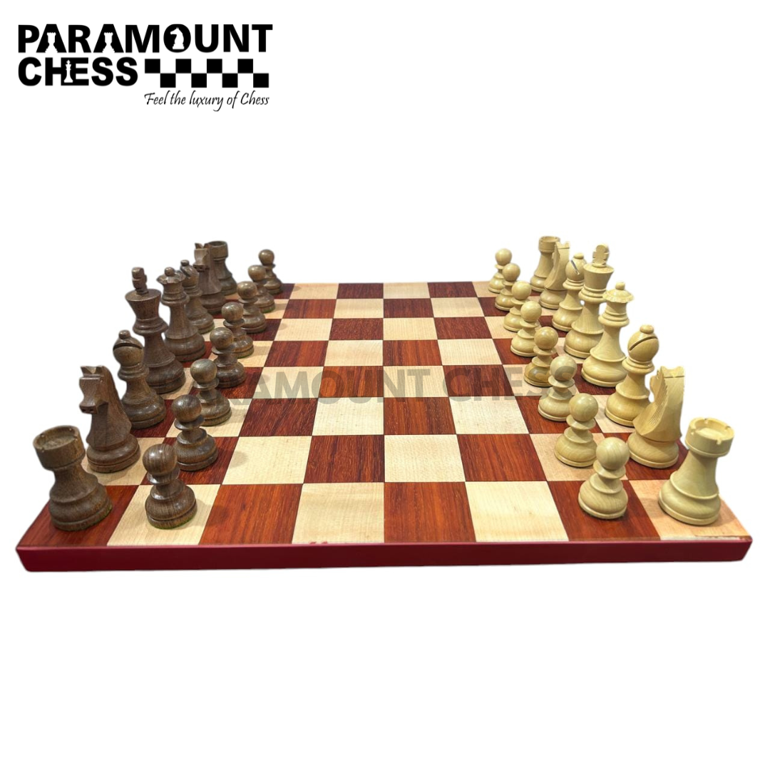 Chess Box Back Signature Borderless Series Wooden Chess Set with 3.75 inch chess piec