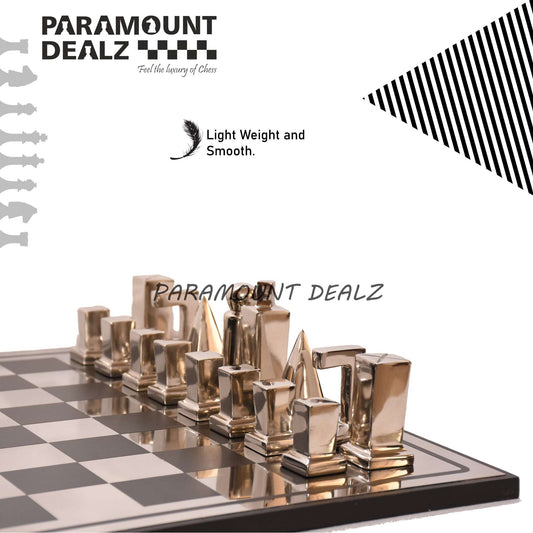 Fischer series Aluminium Chess Set - Best for chess enthusiasts and players (Silver & Black)