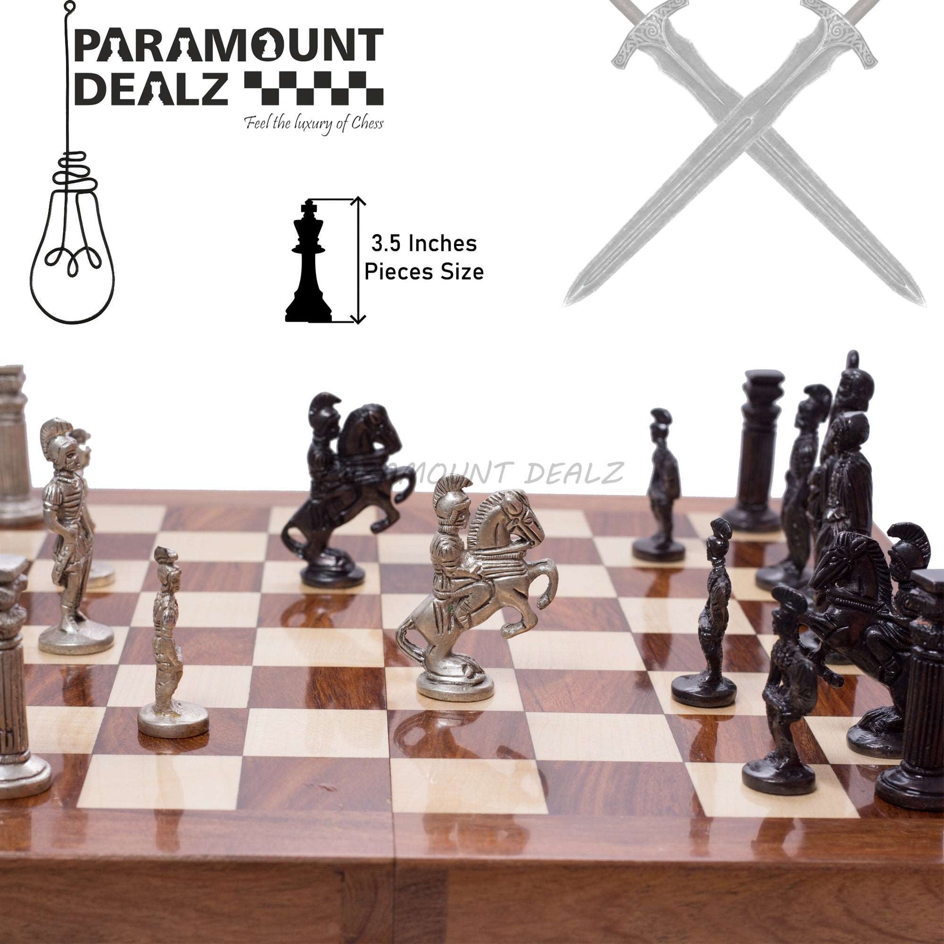 Foldable Handcrafted Brass Chess Set