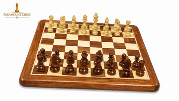 ♟️ 12" Flat Wooden Chess Board with 2.25" Wooden Chess Pieces & Velvet Pouch