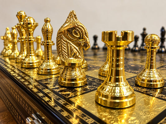 ♟️ Premium Handcrafted Brass Chess Set with Luxury Velvet Storage