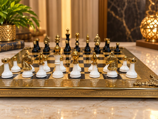 ♟️ Royal Heritage Brass Chess Set 👑
