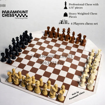 ♟️ 4-Player Super Weighted Chess Set – 24" x 24" Board | German Knight Design | 4 Colours 🎨