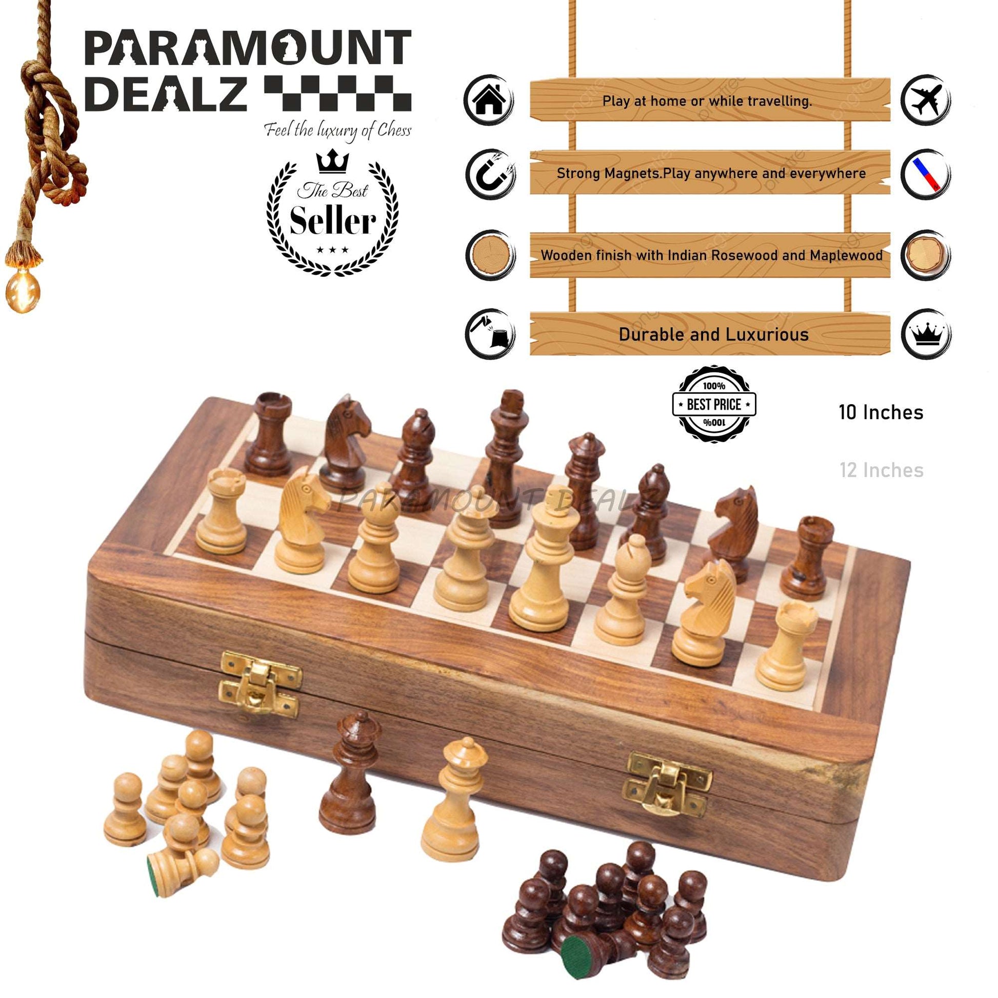 Handcrafted Magnetic Wooden Chess Set