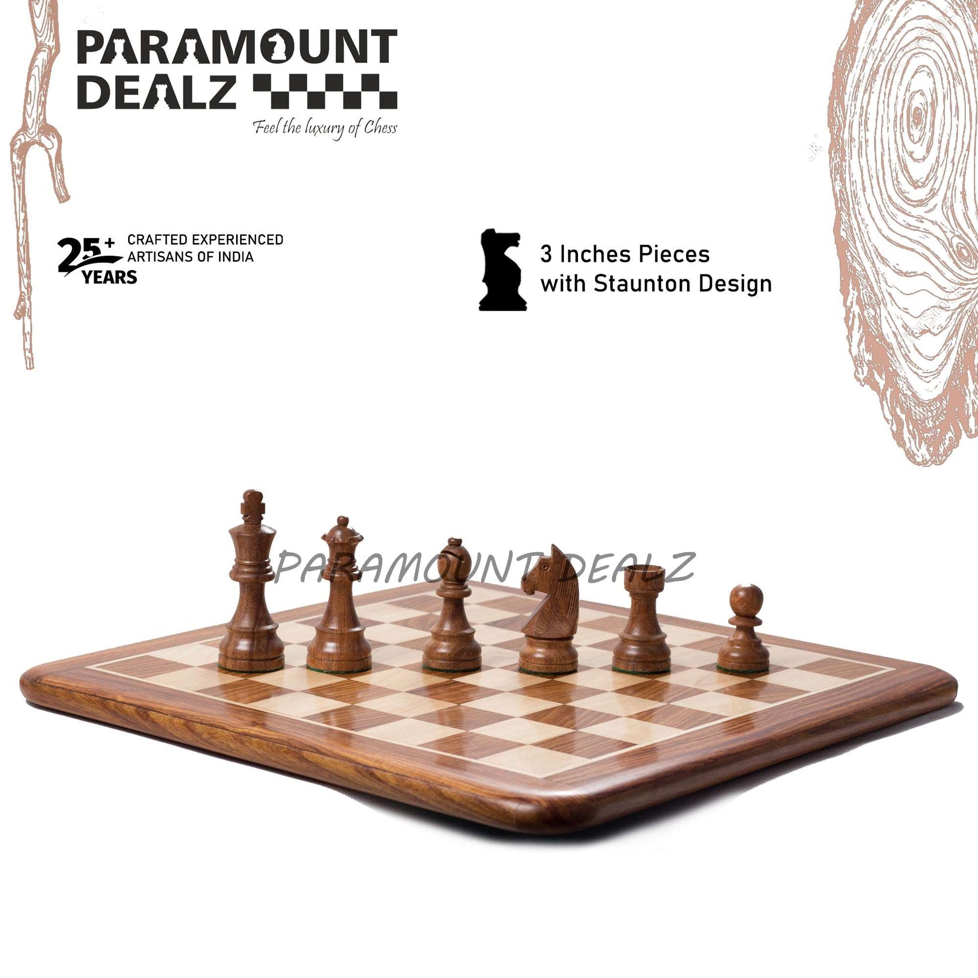 Flat Wooden Chess Board