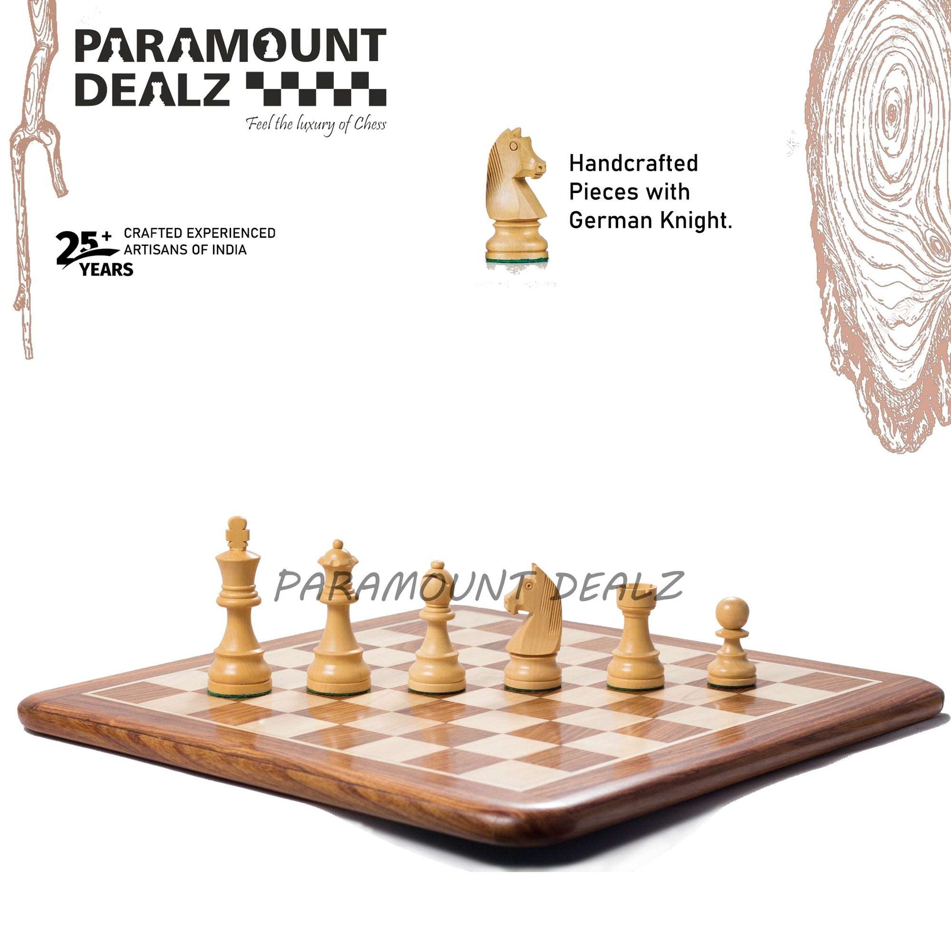 Flat Wooden Chess Board