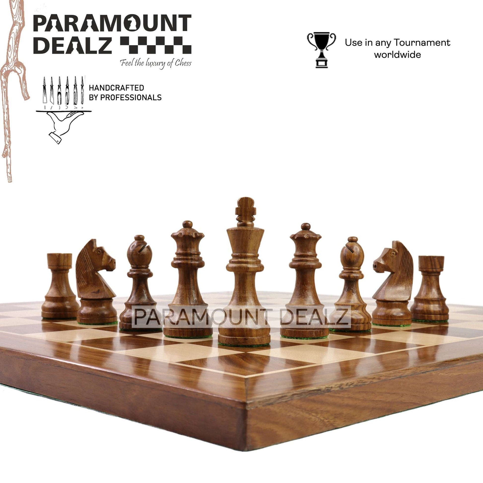 Grand Master Square Cornered Edition 21 inches Wooden chess board