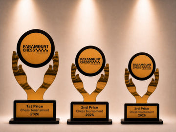 🏆 Paramount Victory Trophy Series ♟️✨–🏆 Set of 3 Premium Chess Tournament Trophies – 1st, 2nd & 3rd Prize Award Set
