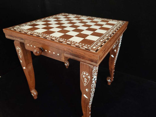 Chess Table Wooden Inlay in 16