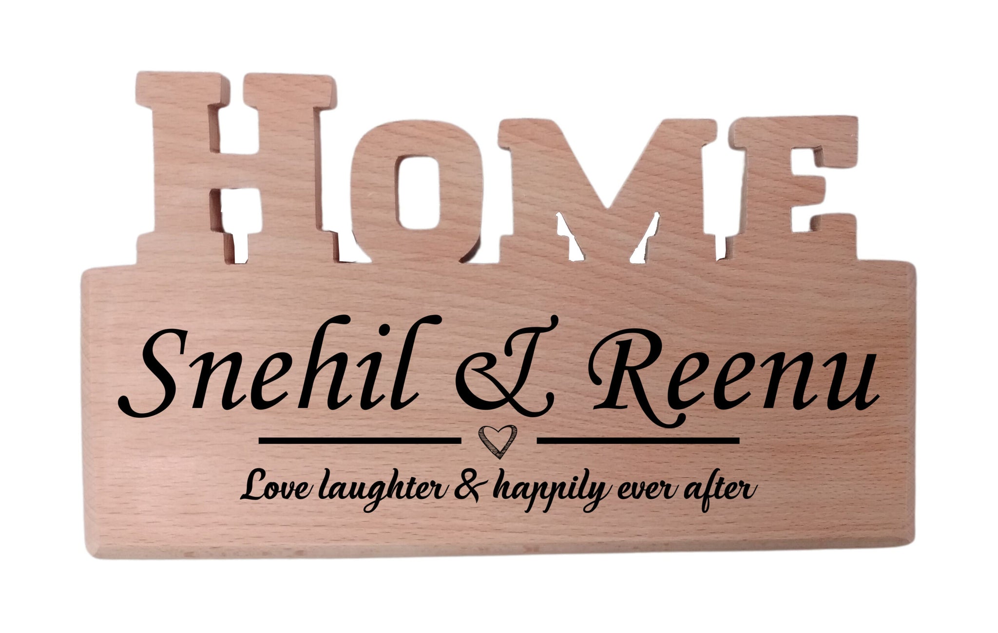 Personalized Engraved Home Shaped Wooden Plaque