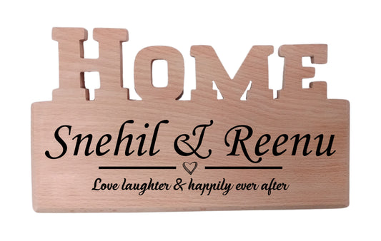 Personalized Engraved Home Shaped Wooden Plaque - Best gift for your loved ones