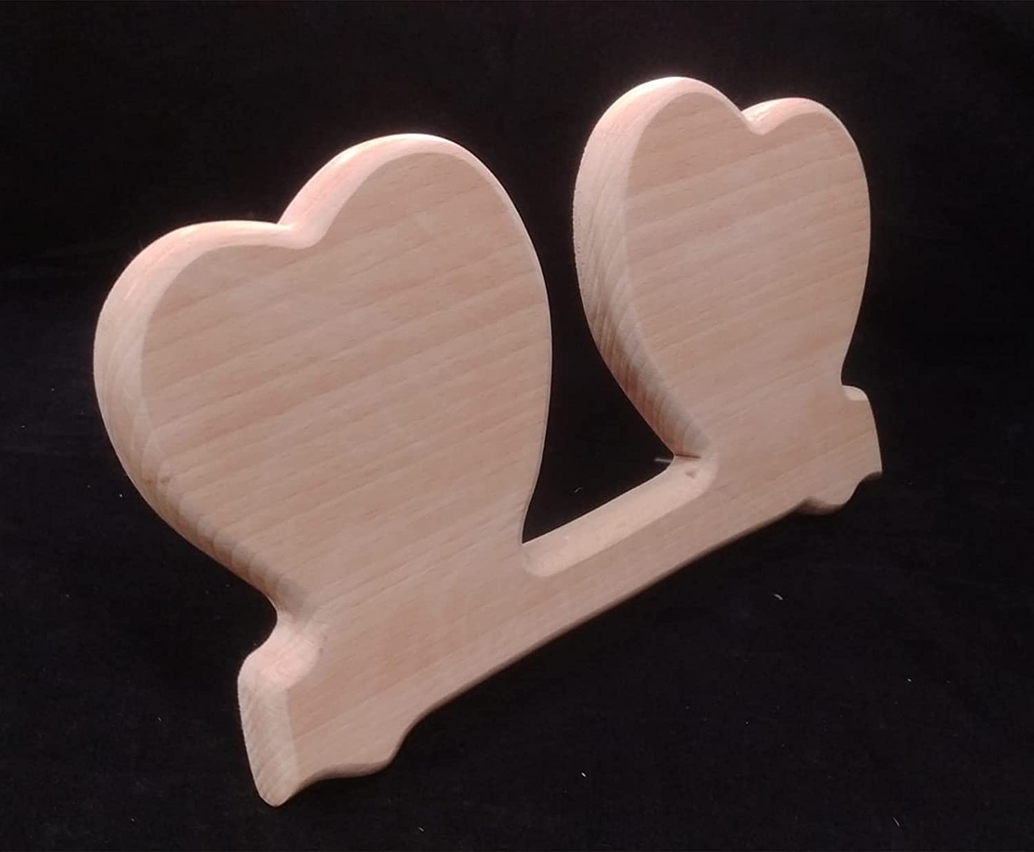 Personalized Engraved Unique Double Heart Designer Wooden Plaque