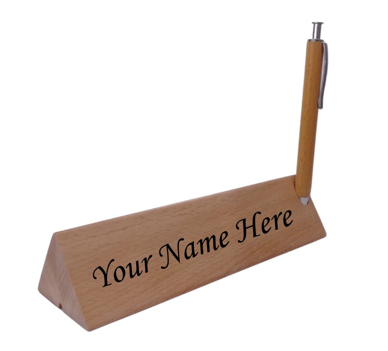 Paramount Dealz Personalized Gift, Wooden Desk Organizer with Clock