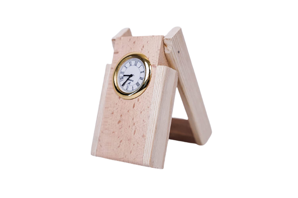 Paramount Dealz Personalized Gift, Wooden Desk Organizer with Clock