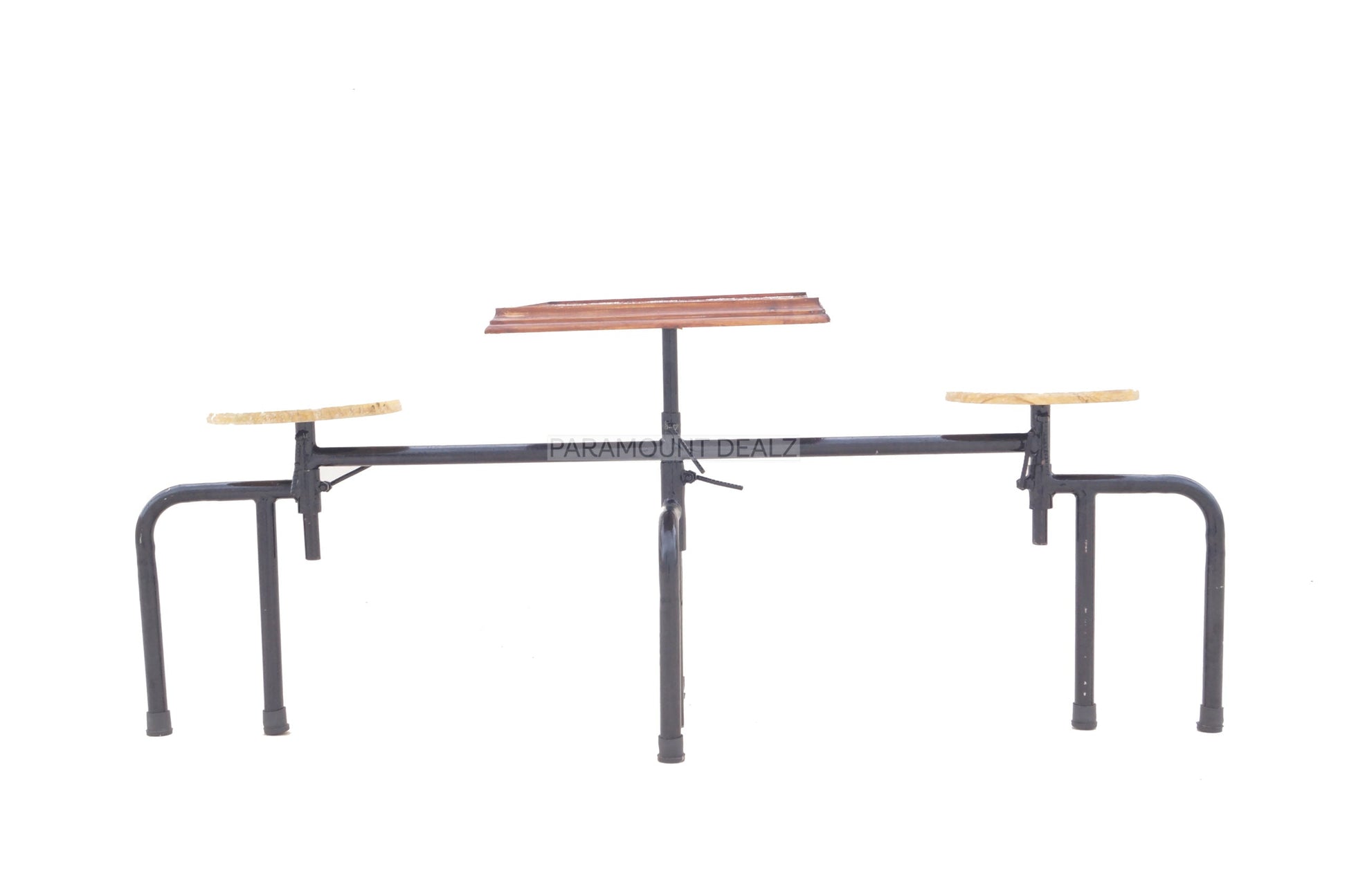Metallic Premium Chess Table with 2 attached stools
