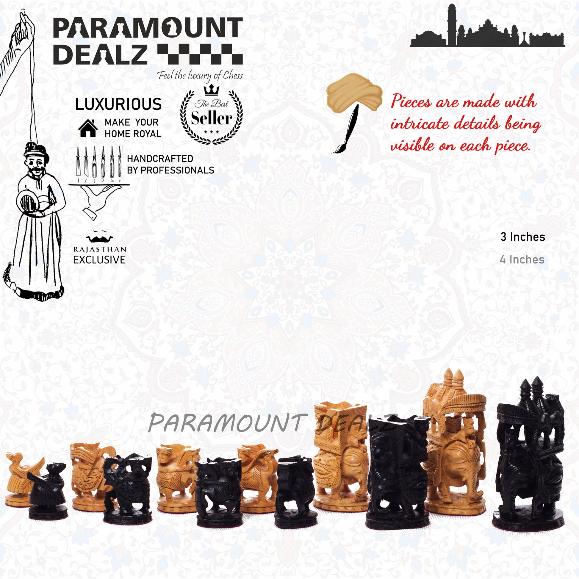 Royal Maharaja Handcrafted Chess Set