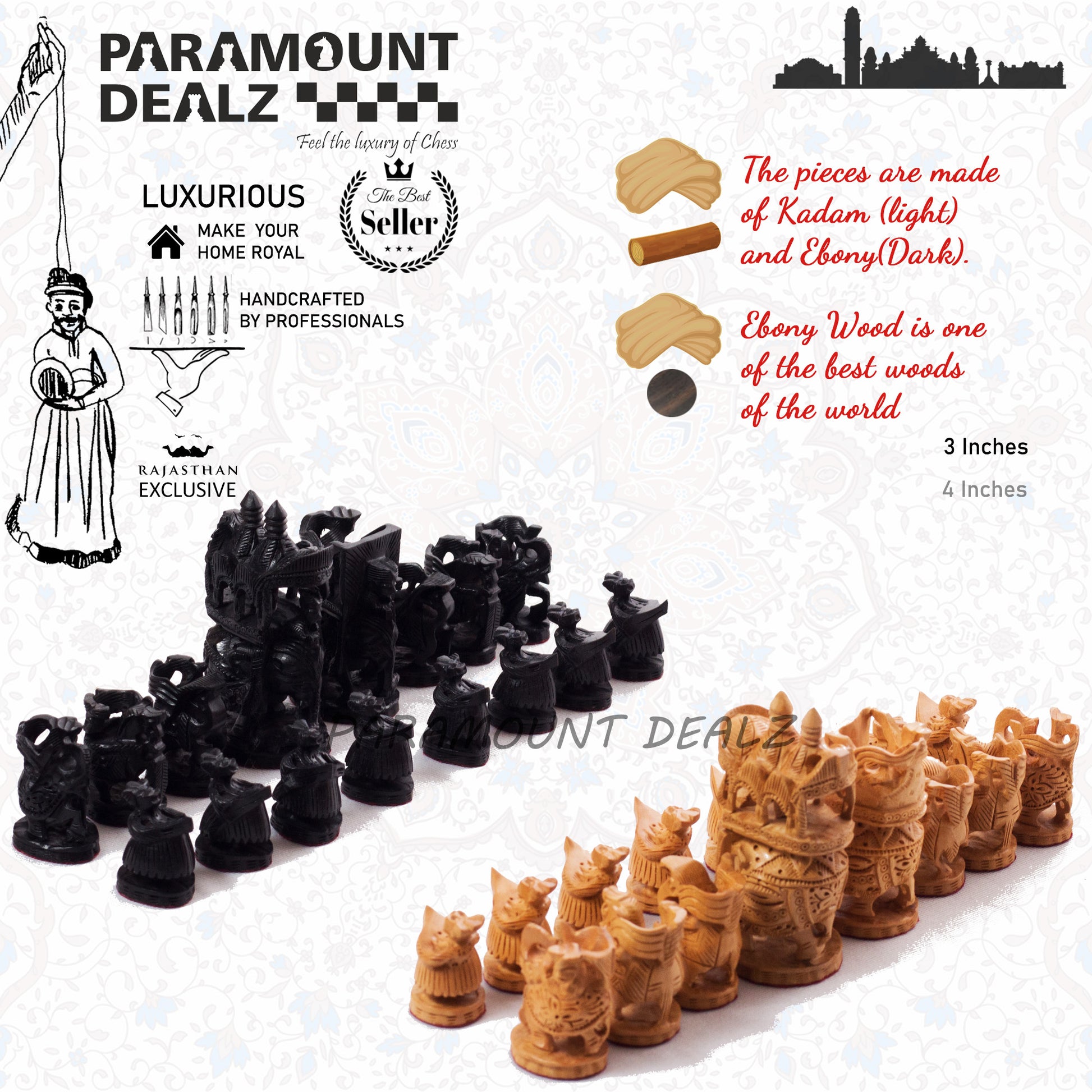 Royal Maharaja Handcrafted Chess Pieces set