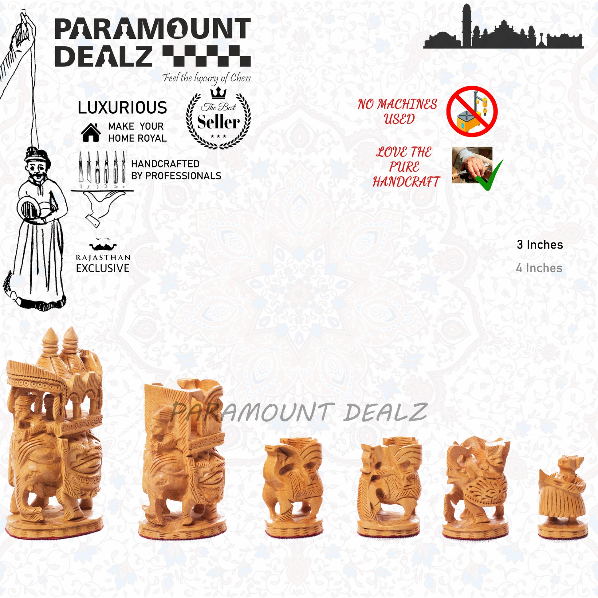 Royal Maharaja Handcrafted Chess Pieces set