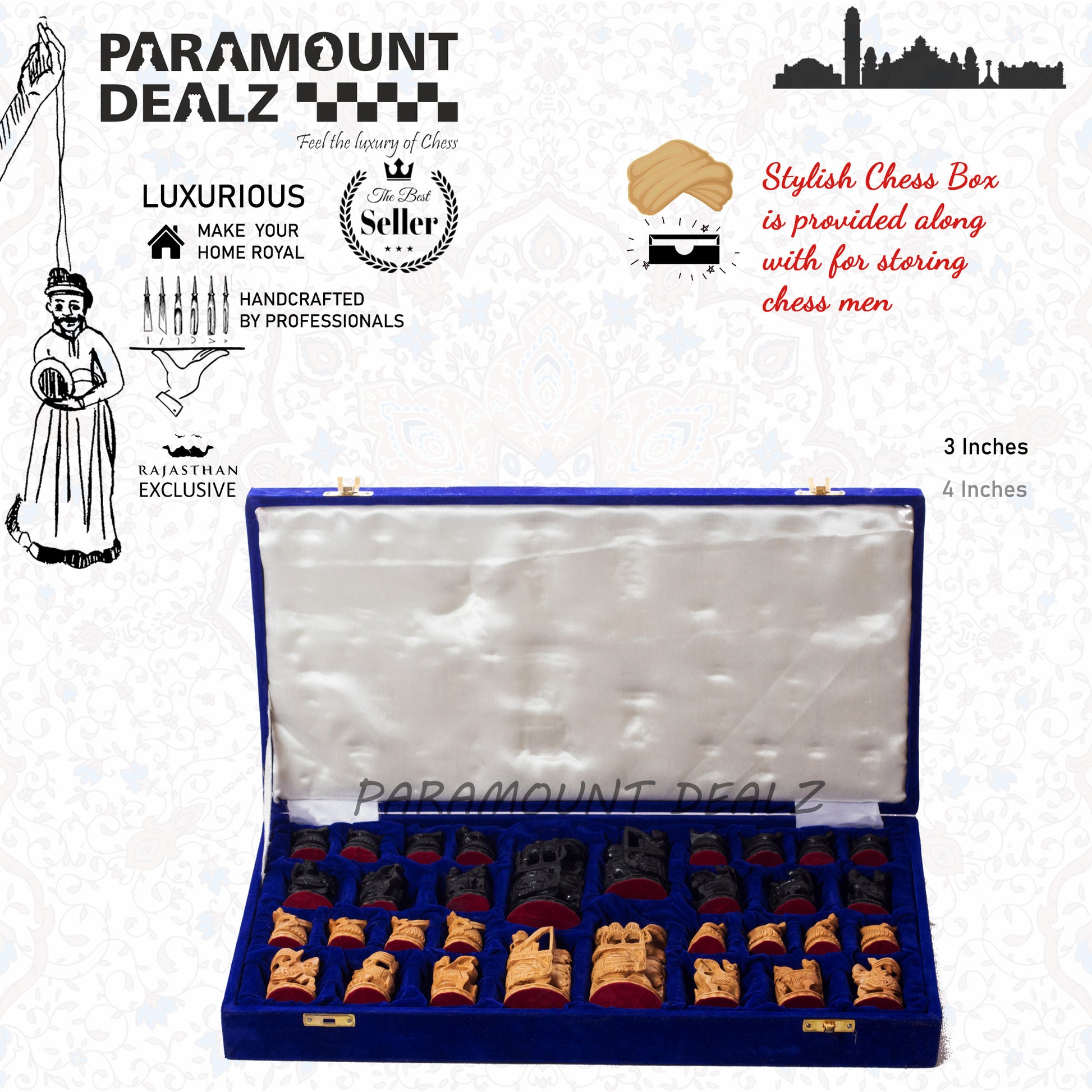 Royal Maharaja Handcrafted Chess Pieces set