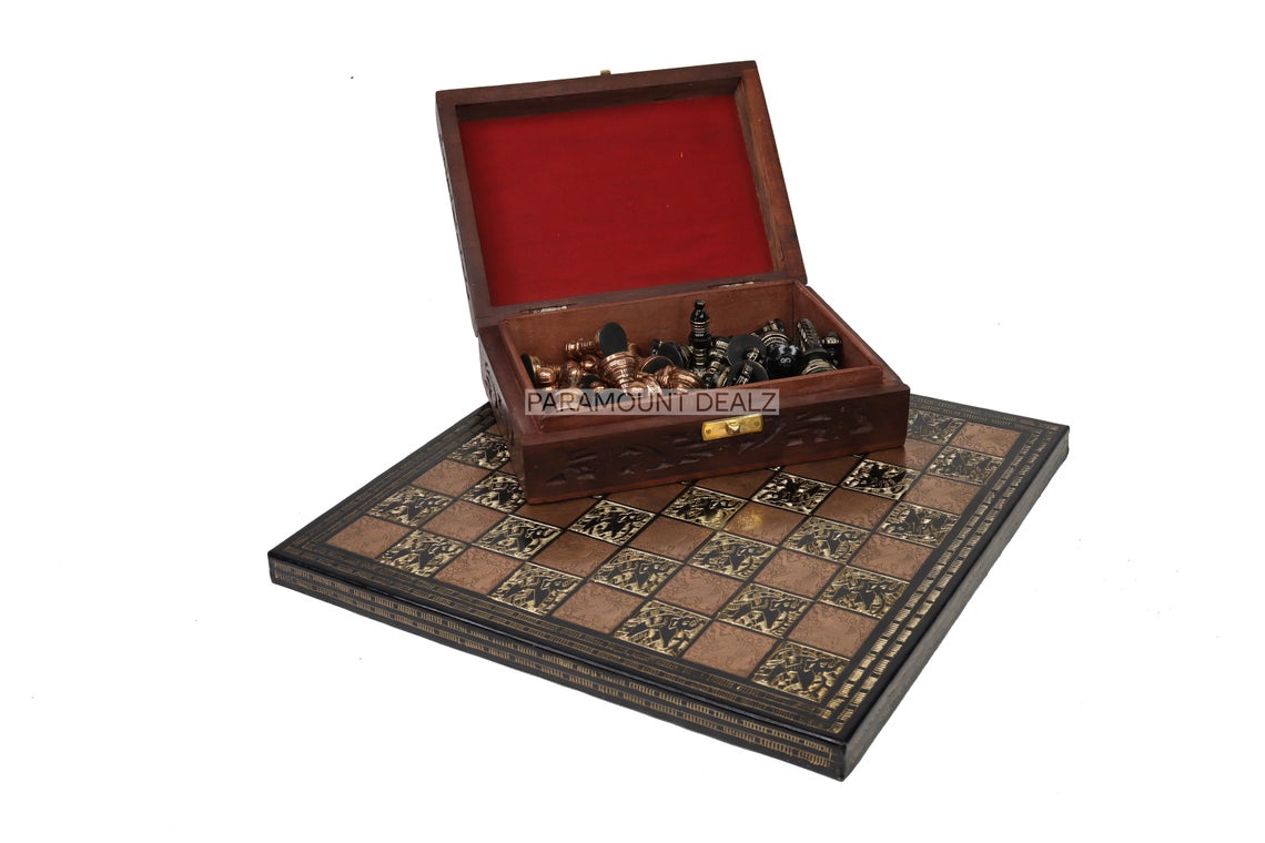 Paramount Dealz Handcrafted Metal 12" Chess Board