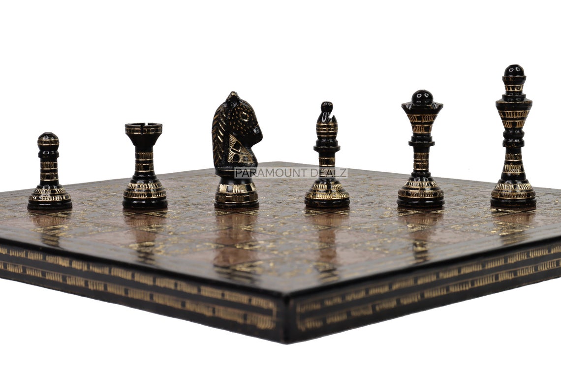 Paramount Dealz Handcrafted Metal 12" Chess Board