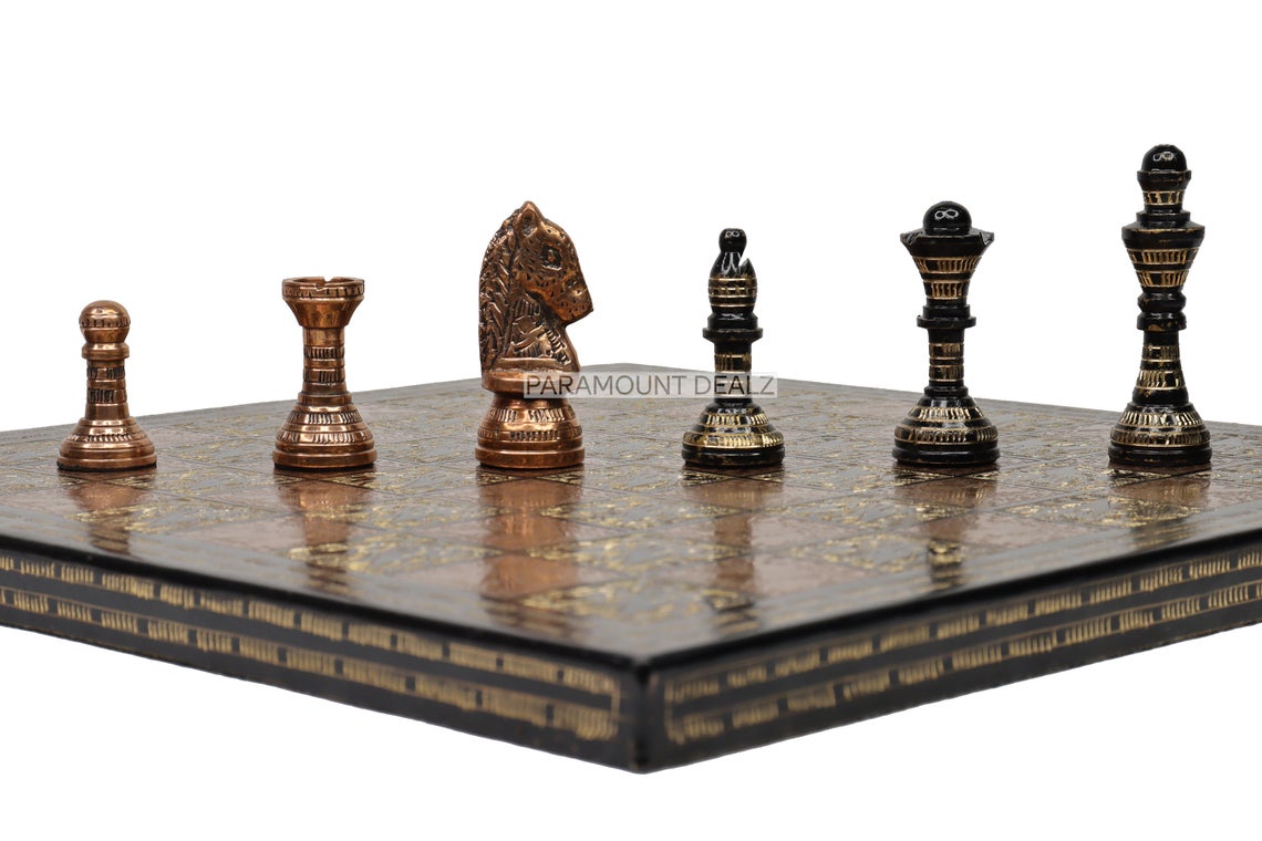 Paramount Dealz Handcrafted Metal 12" Chess Board