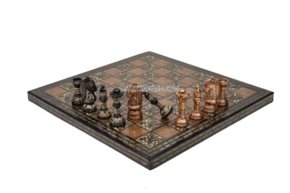 Paramount Dealz Handcrafted Metal 12" Chess Board
