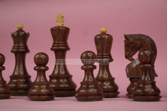 Paramount Dealz Russian Zagreb 59' Wooden Chess Pieces with Carry Pouch  - 3.75