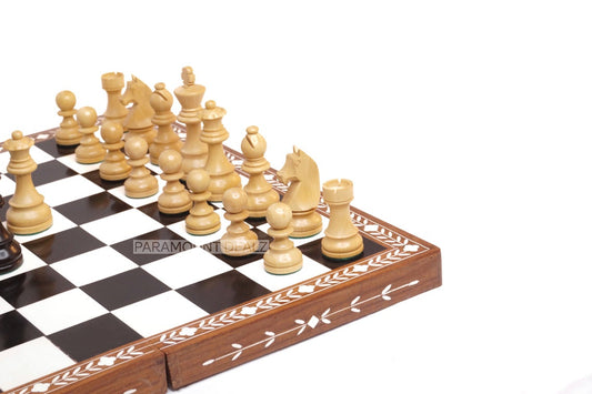 Paramount Dealz Personalized Handcrafted Inlaid Wooden Chess Board Game Set - Wooden Chess Board with Chess Pieces and Chess Carry Case