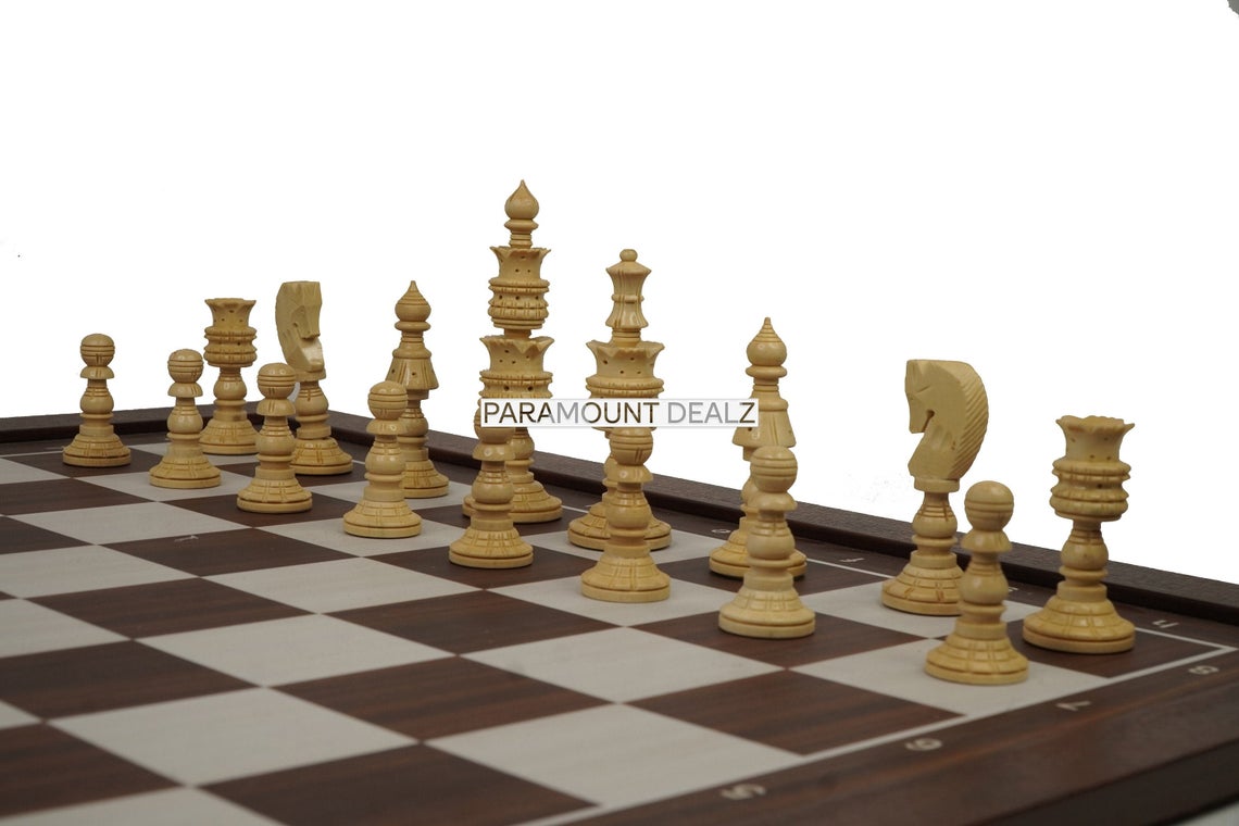 Wooden Laminated 21" Chess Board Game Set