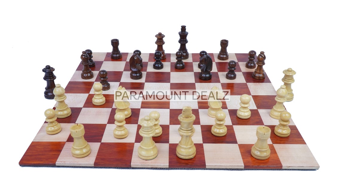 Personalized Queen Gambit Roll Up Wooden Chess Board