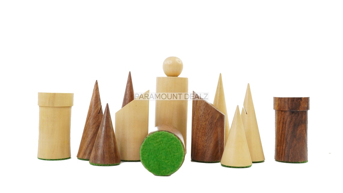 King Size Wooden Chess Pieces Set