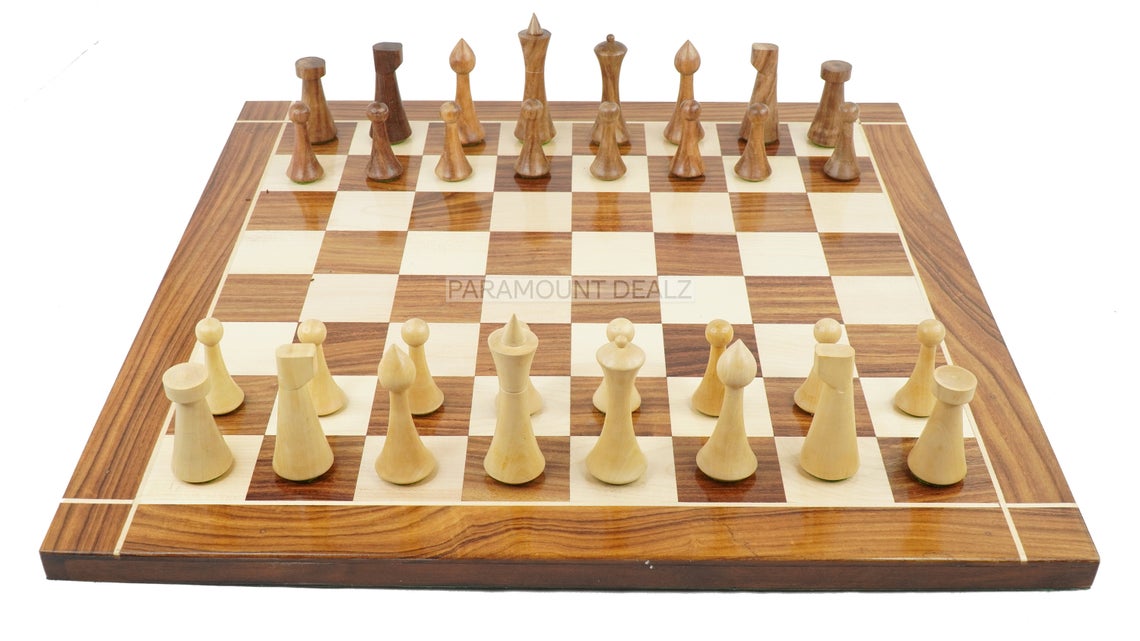 King Size Wooden Chess Pieces Set