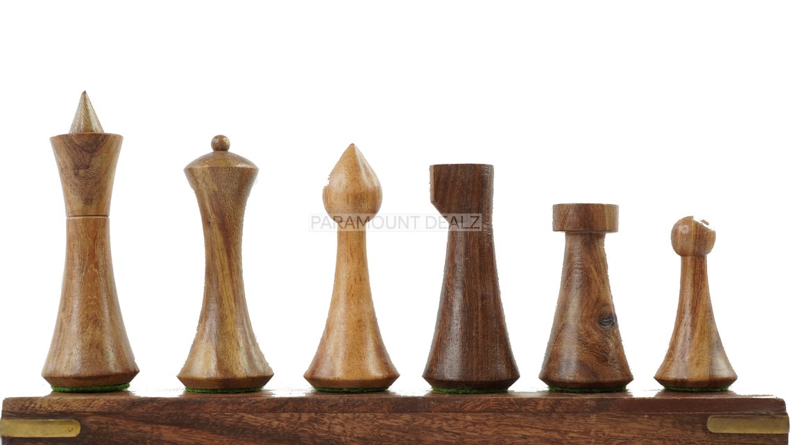 King Size Wooden Chess Pieces Set