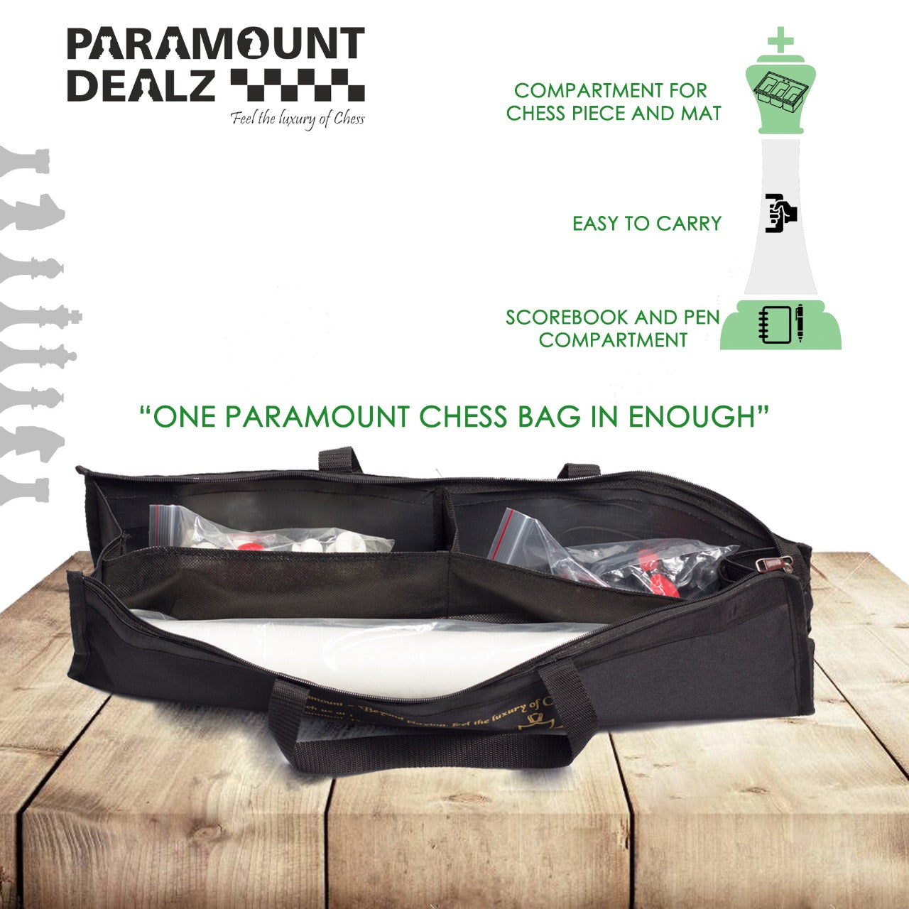 Tournament Chess Set and Chess Bag