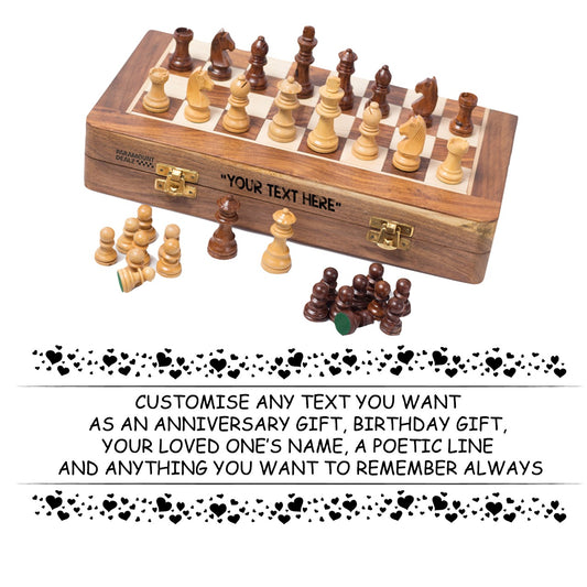 Personalized Wooden Chess Set (Magnetic; Size : 12 Inches)