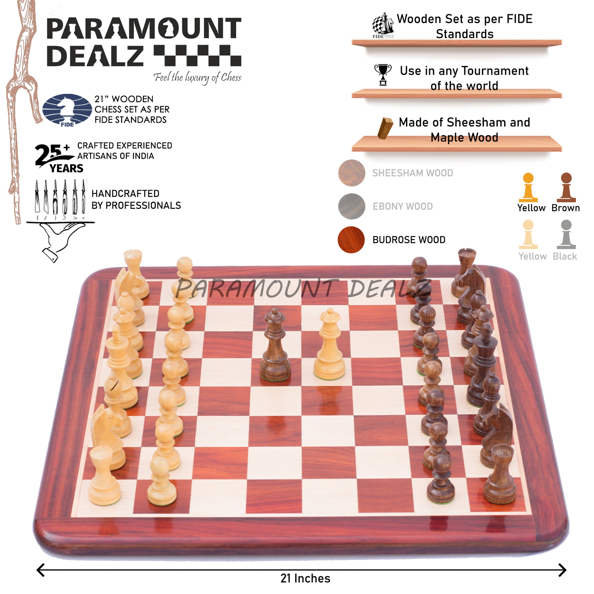 Petrick Budrosewood Chess Set