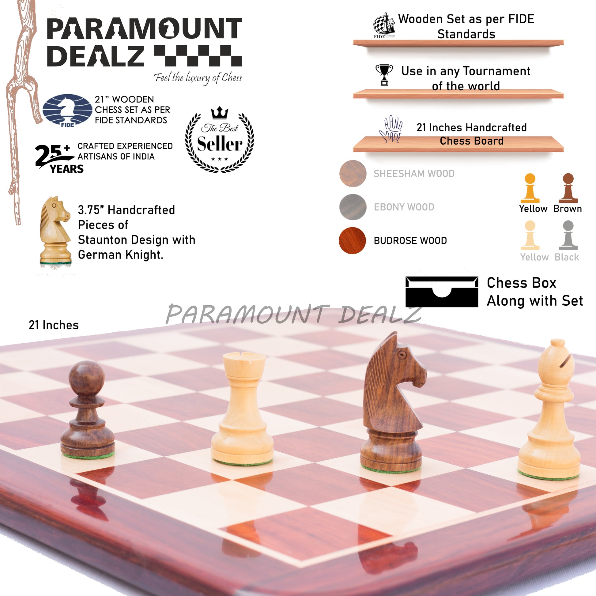 Petrick Budrosewood Chess Set