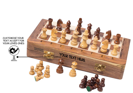 Personalized Wooden Chess Set (Magnetic; Size : 12 Inches)