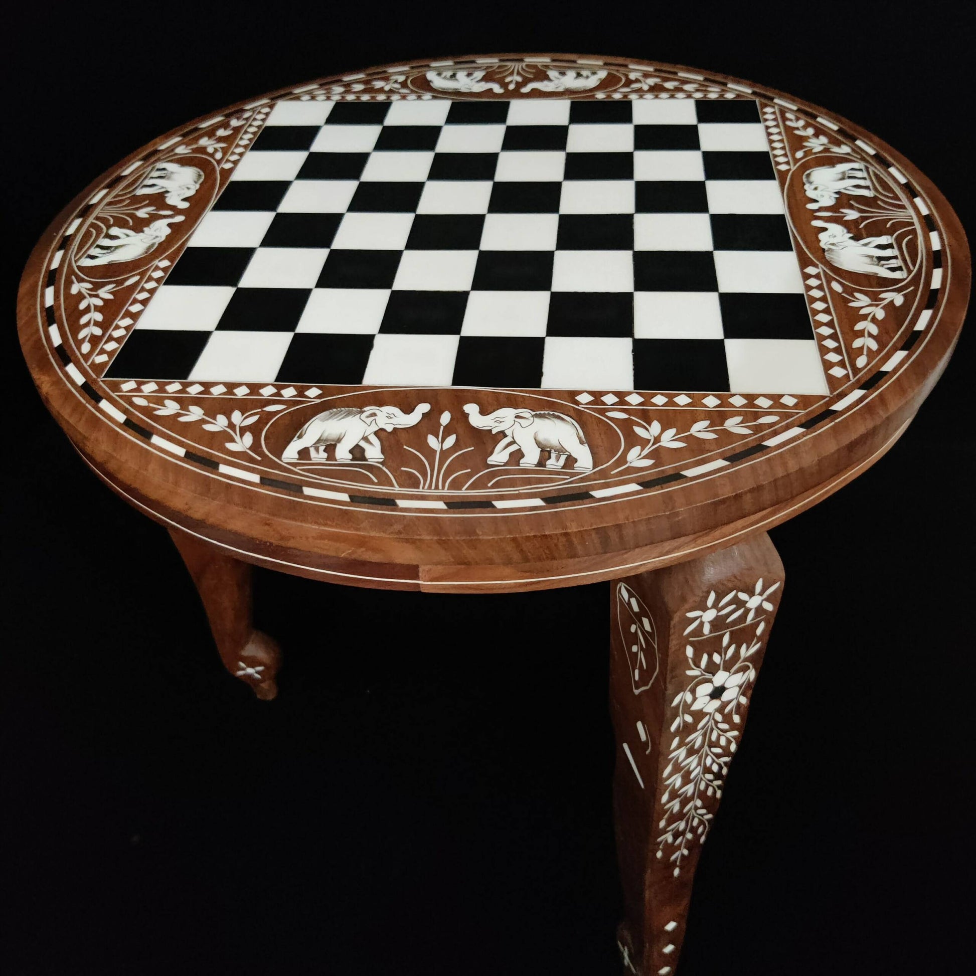 Personalized Handmade Wooden Inlay Chess Table Board Game