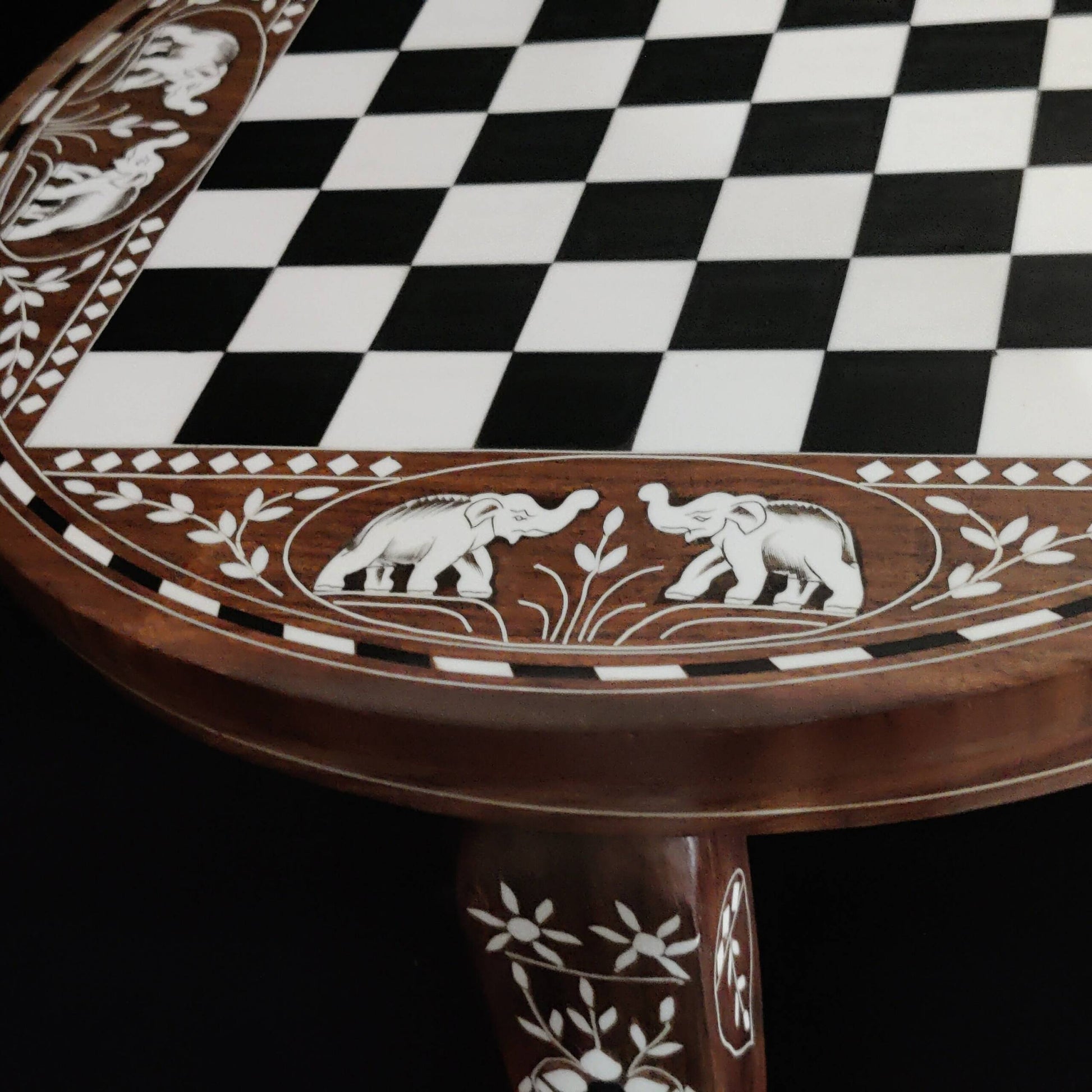 Personalized Handmade Wooden Inlay Chess Table Board Game