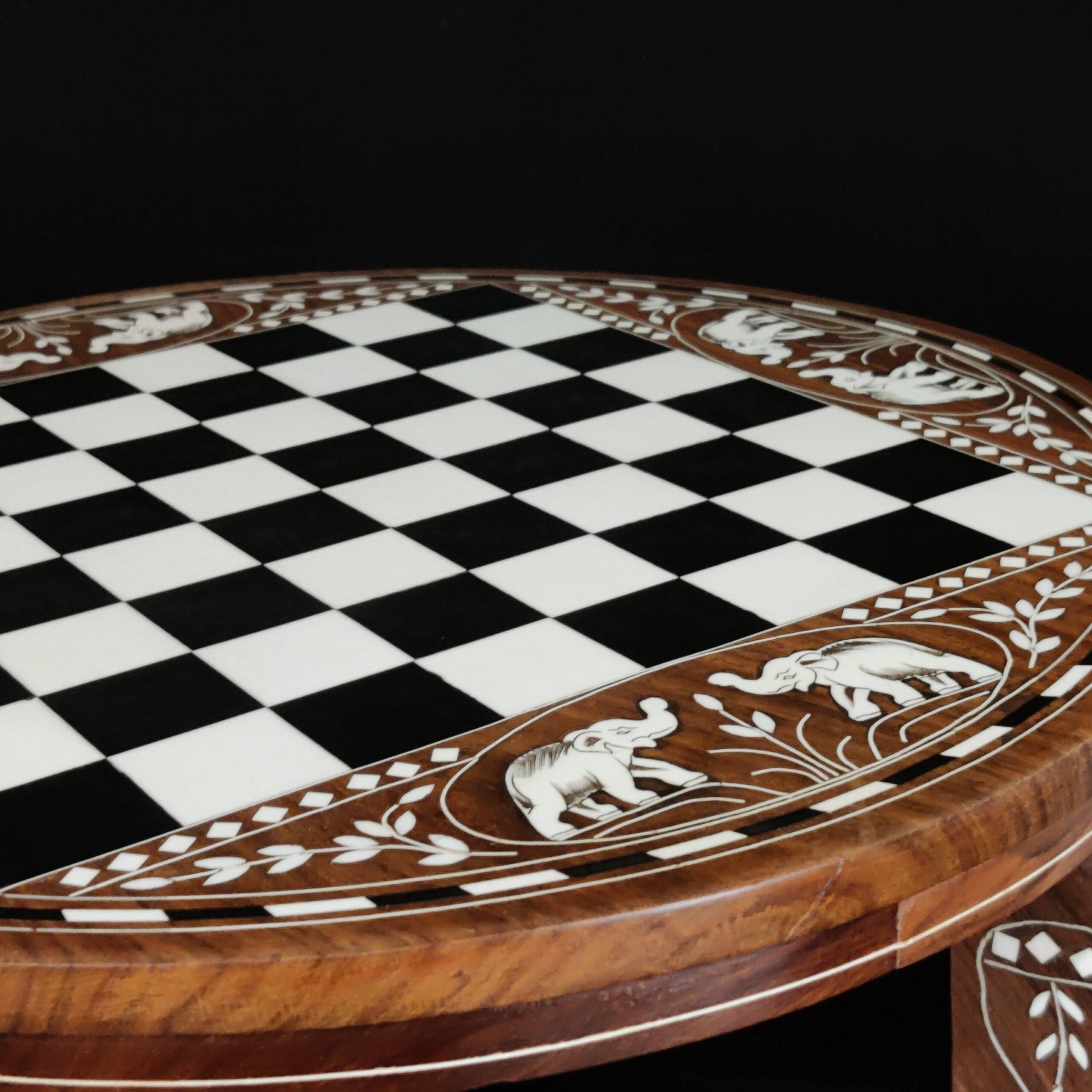 Personalized Handmade Wooden Inlay Chess Table Board Game