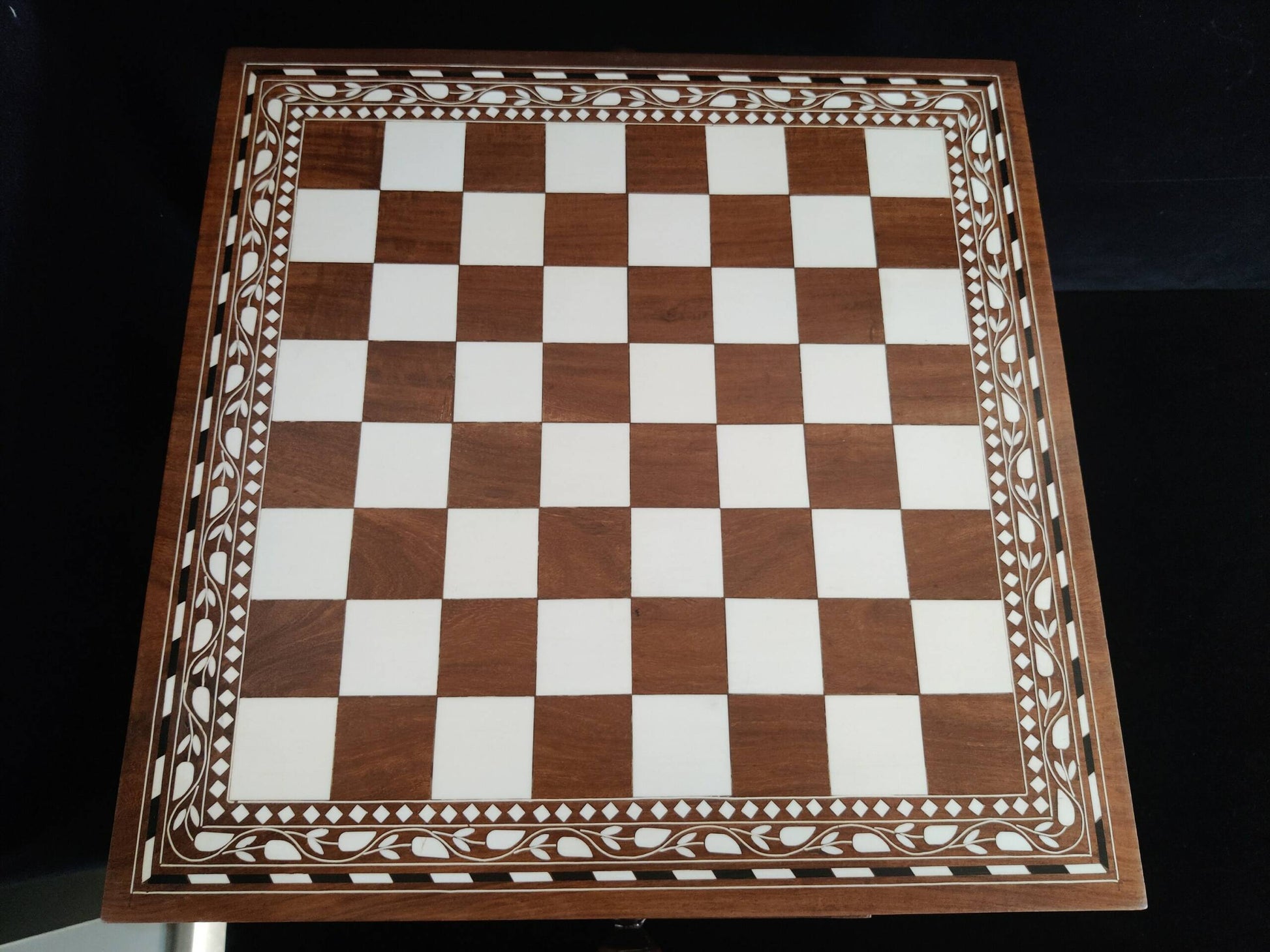 Personalized Chess Table Wooden Inlay