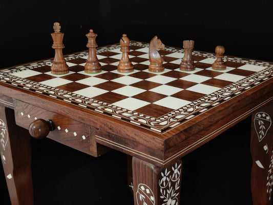 Chess Table Wooden Inlay in 16