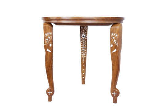 Handmade 20 Inch  Wood Chess Table with Bone Inlay, Hand Crafted Solid Luxury Wooden Board Game & Weighted Pieces Set - Living Room Decors for Lovers